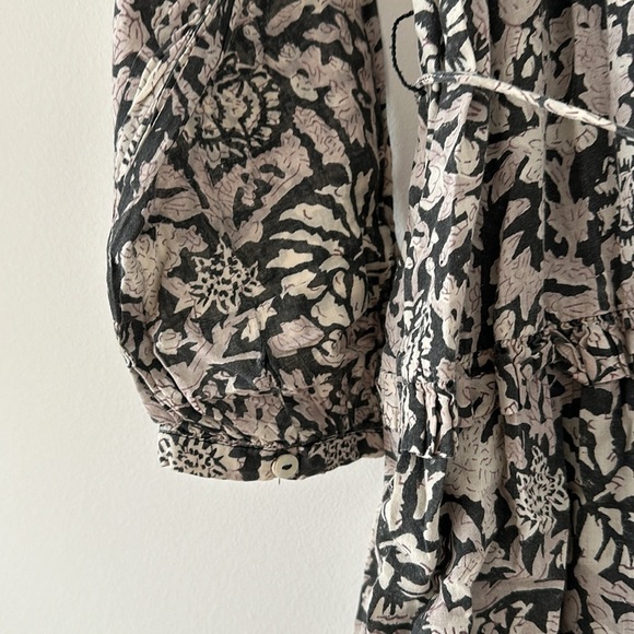 Cleobella Mylah Mini Dress Size Medium Ruffle Floral Organic Cotton Button Down - Picture 8 of 16